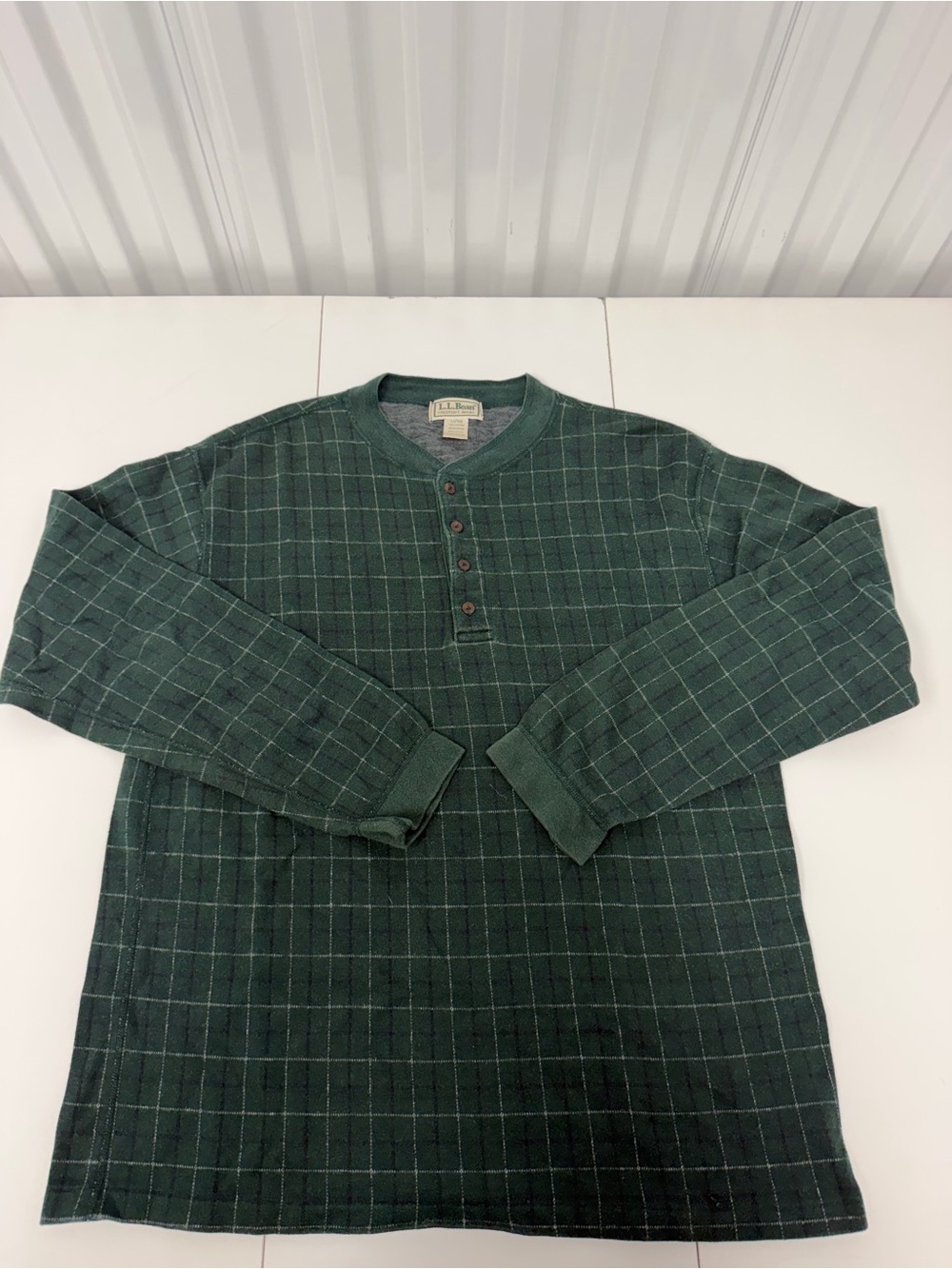L.L. Bean Green Plaid Long-Sleeve Henley